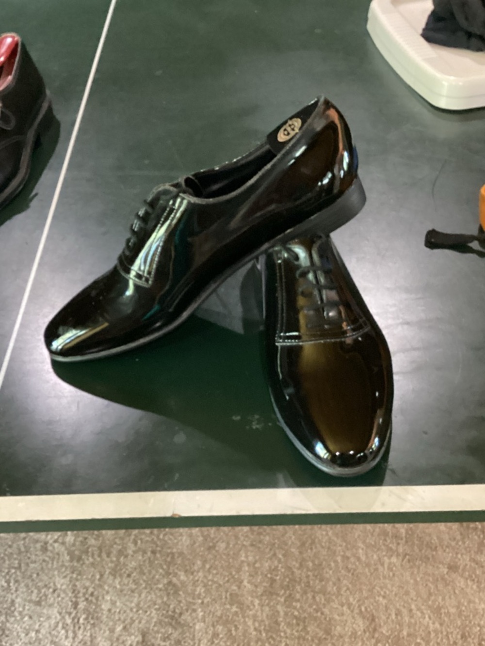 Men's Black Patent Lace-Up Derby Shoes